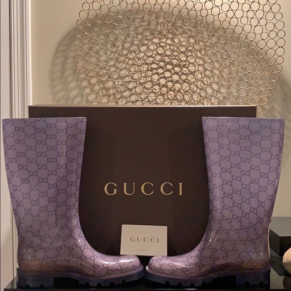 Gucci Shoes - Gucci GG Rubber Rain Boots Size 6